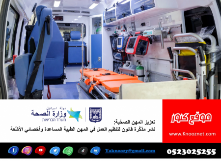 مذكّرة قانون لتنظيم العمل في المهن الطبية المساعدة وأخصّائيي الأشّعة 